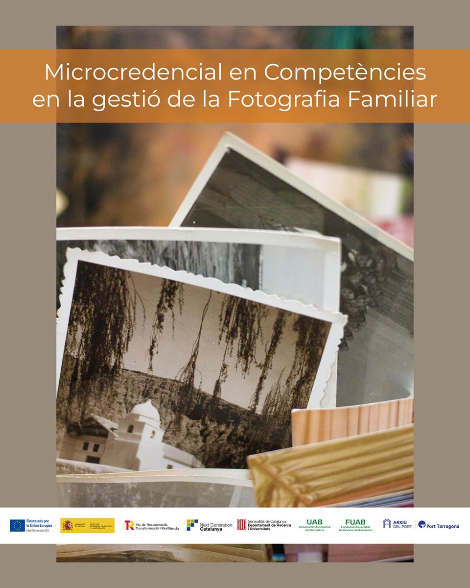 Arxiu - Port de Tarragona (@arxiuport_tgna) on Twitter photo 📣 Com us vam anunciar fa unes setmanes col·laborem amb la <a href="/ESAGED_UAB/">Arxivística i Gestió de Documents UAB</a> en l'organització de la Microcredencial en Competències en la Gestió de la Fotografia Familiar.
🗓️ Dilluns 6 d’octubre a les 16 h es farà la sessió informativa (en línia) de la Microcredencial. 📣 Com us vam anunciar fa unes setmanes col·laborem amb la <a href="/ESAGED_UAB/">Arxivística i Gestió de Documents UAB</a> en l'organització de la Microcredencial en Competències en la Gestió de la Fotografia Familiar.
🗓️ Dilluns 6 d’octubre a les 16 h es farà la sessió informativa (en línia) de la Microcredencial.