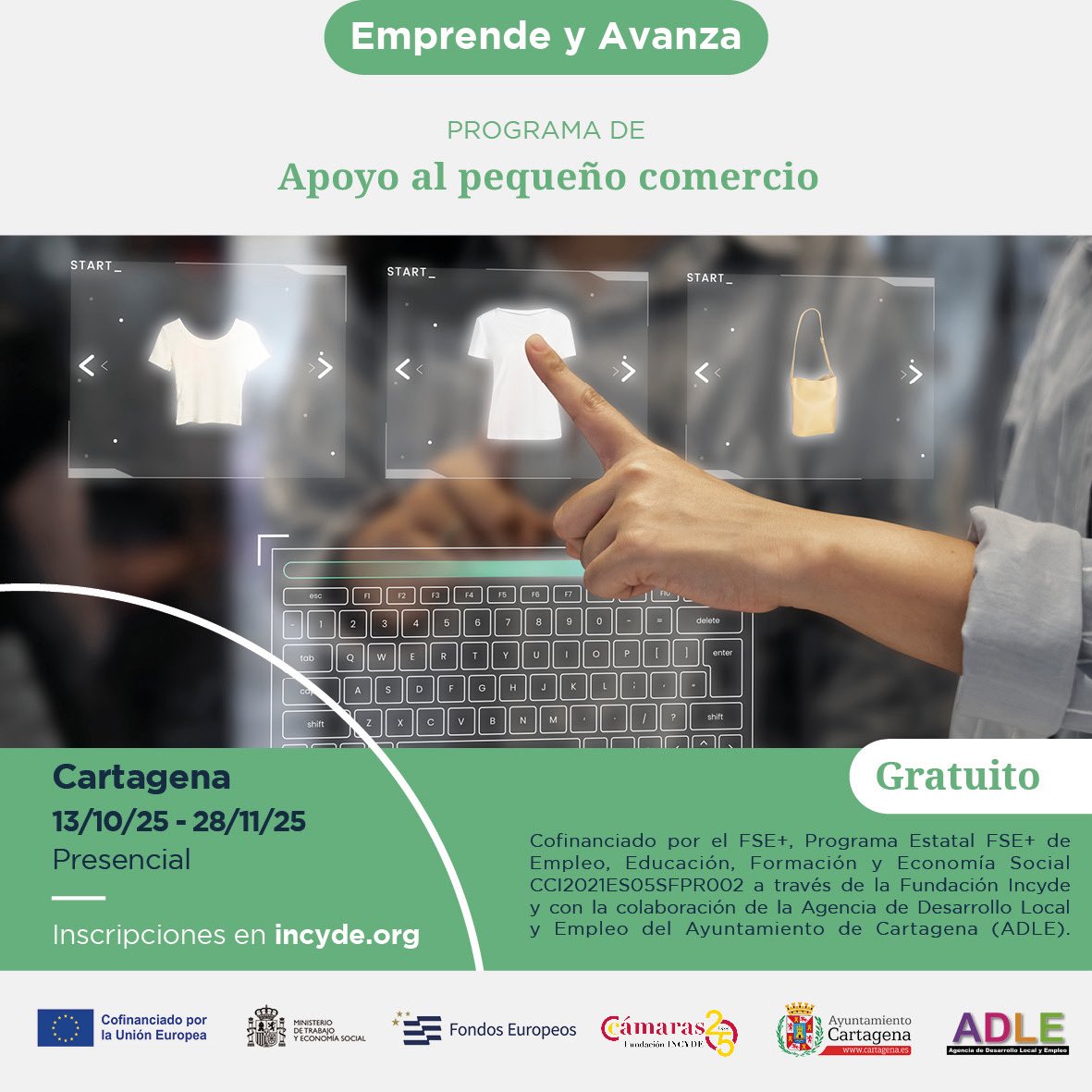 📚 Curso gratuito de Apoyo al Pequeño Comercio destinado para comercios y personas emprendedoras

📅 Del 14/10 al 28/11 (de 14.00 a 17.00, Martes, miércoles y jueves) 

▶️ Inscripción incyde.org/formacion/prog…