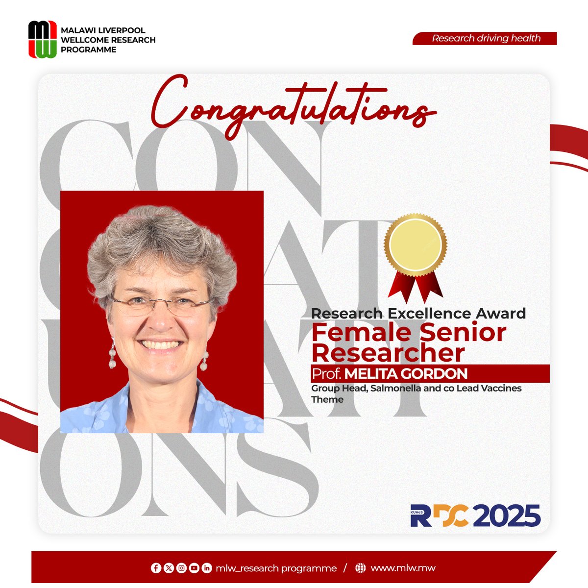 A huge congratulations to our team members who swept the awards at the 2025 <a href="/KUHeS_mw/">Kamuzu University of Health Sciences</a> Research Dissemination Conference. Well done!