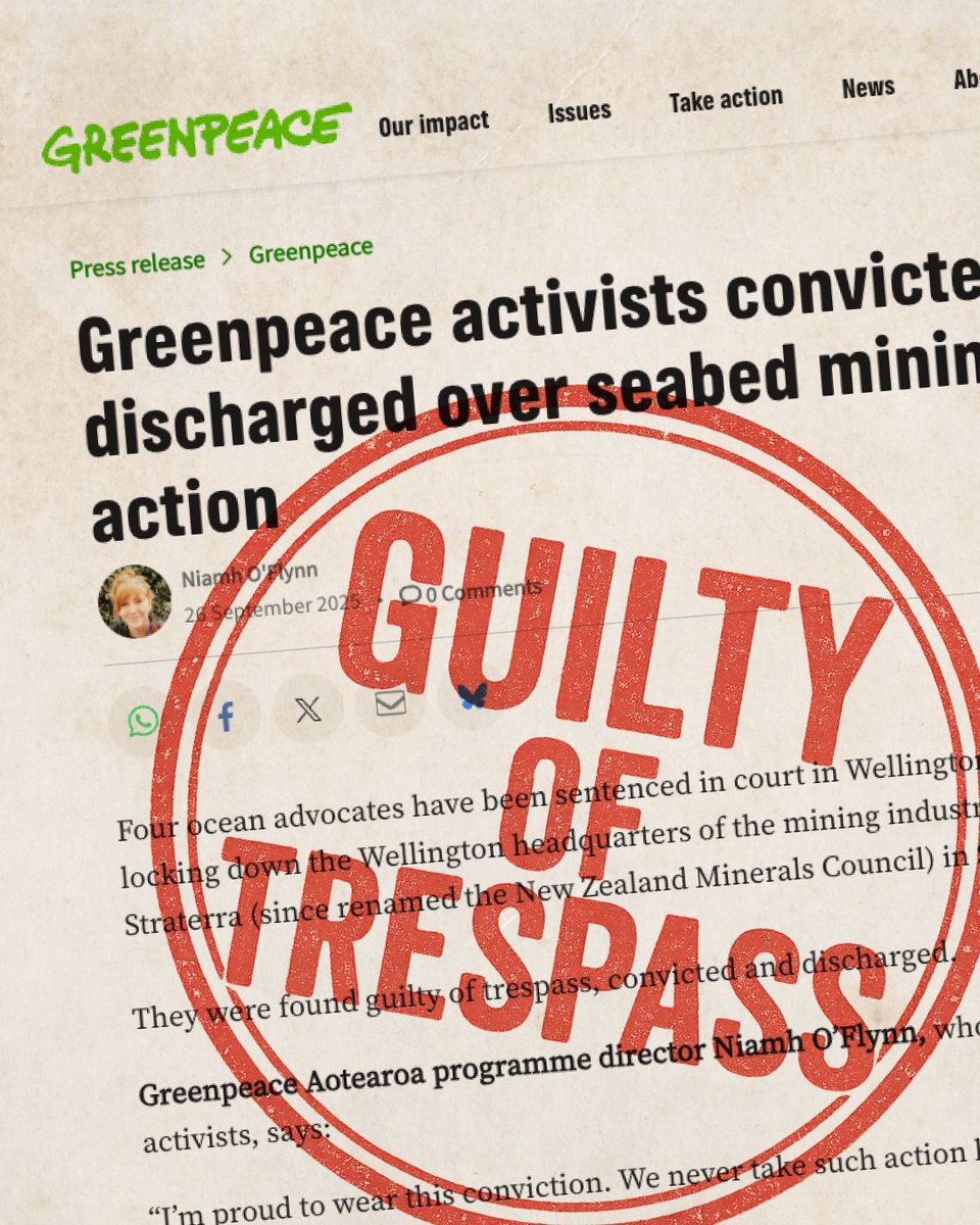 FedFarmers's tweet image. “Federated Farmers is renewing its call for Greenpeace to be stripped of its charitable status after members of the activist group were convicted for illegal activity.”