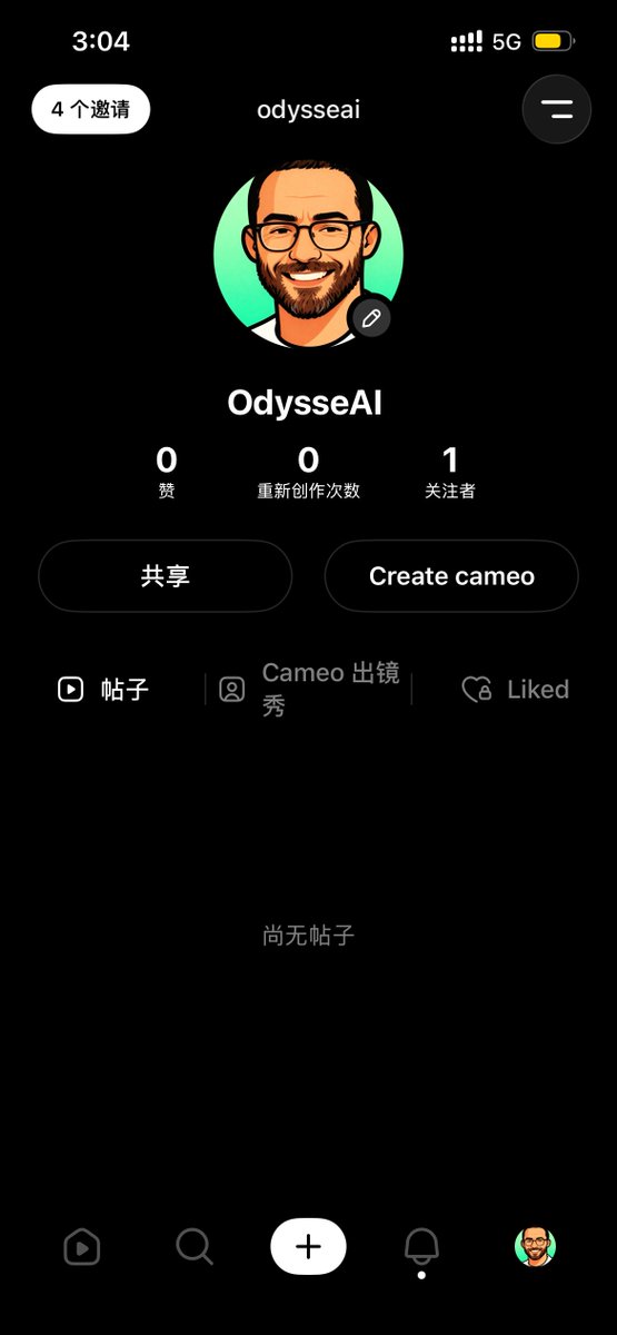 OdysseAI_'s tweet image. 第一批Sora 2 的邀请码大家都收到没？

没收到的朋友！目前还有少量邀请码，我决定！

把我自己的邀请码随机送出，大家不要着急～

参与方式：点赞，转发并评论“邀请码” 

希望激活后大家把新的邀请码返还给我，感谢！

注意：必需关注我，我才可以找到你！