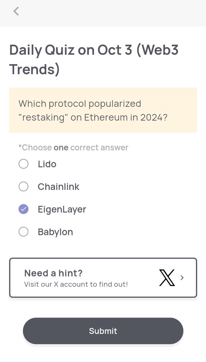 churchi_blaq's tweet image. October, 3rd, 2025
1) #SyntaxVerse quiz answer for today 🎯
2) #Xenea wallet #quiz answer for today ✅
3) #Marina protocol quiz #answer 🔥
4) #SpurProtocol quiz answer 👌
Time to contribute and stack with 👇
@build_on_bob @RaylsLabs @vooi_io @LayerBankFi