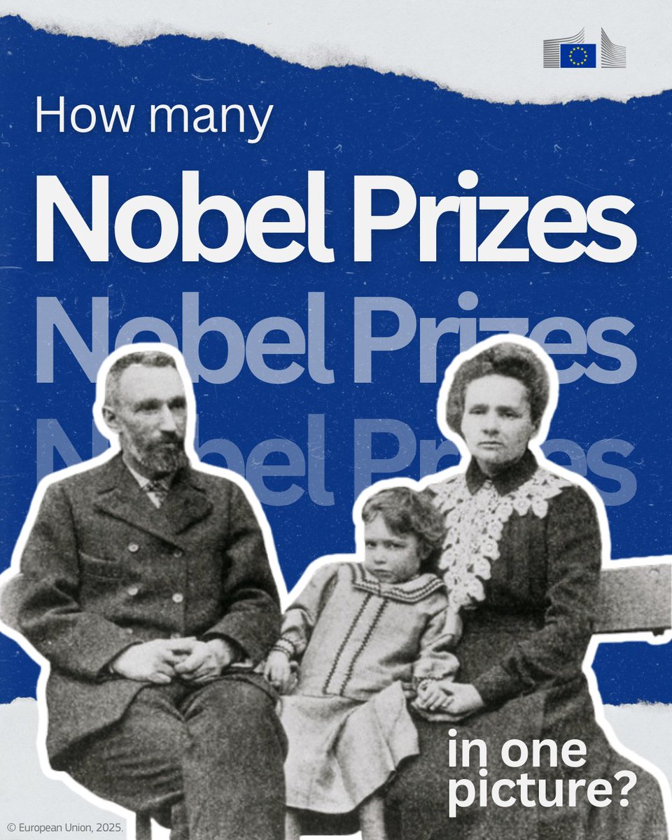 How many Nobel Prizes are in this iconic Curie family photo? Marie, Pierre, &amp; Irène - each is a Laureate!

Stay tuned for this year's <a href="/NobelPrize/">The Nobel Prize</a> announcements, 6-13 Oct. Who's next?

Meanwhile, see past <a href="/MSCActions/">Marie Skłodowska-Curie Actions</a> winners: link.europa.eu/PnqJbp