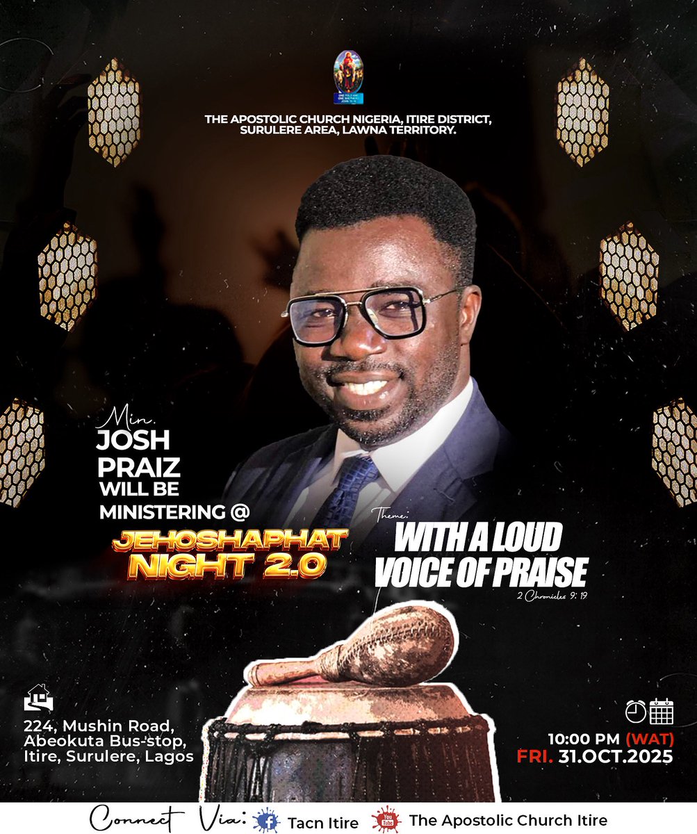 tac_itire's tweet photo. Josh Praiz!!! 
We are definitely dancing and shouting to the Lord... You don't want to miss out! 

See flier for more details 
#jehosaphatnight #praise #jehosaphatnight2.0 https://t.co/ODxkETN7Mh