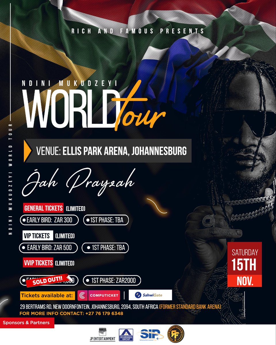 Ku South Africa uko mafurirana kupedza Ma Early Bird tickets pakati pehusiku? Hazvina kunaka izvozvo team rangu 😂

VVIP Early Bird SOLD OUT
VVIP 1st Phase Now Selling

#WAGWIZI