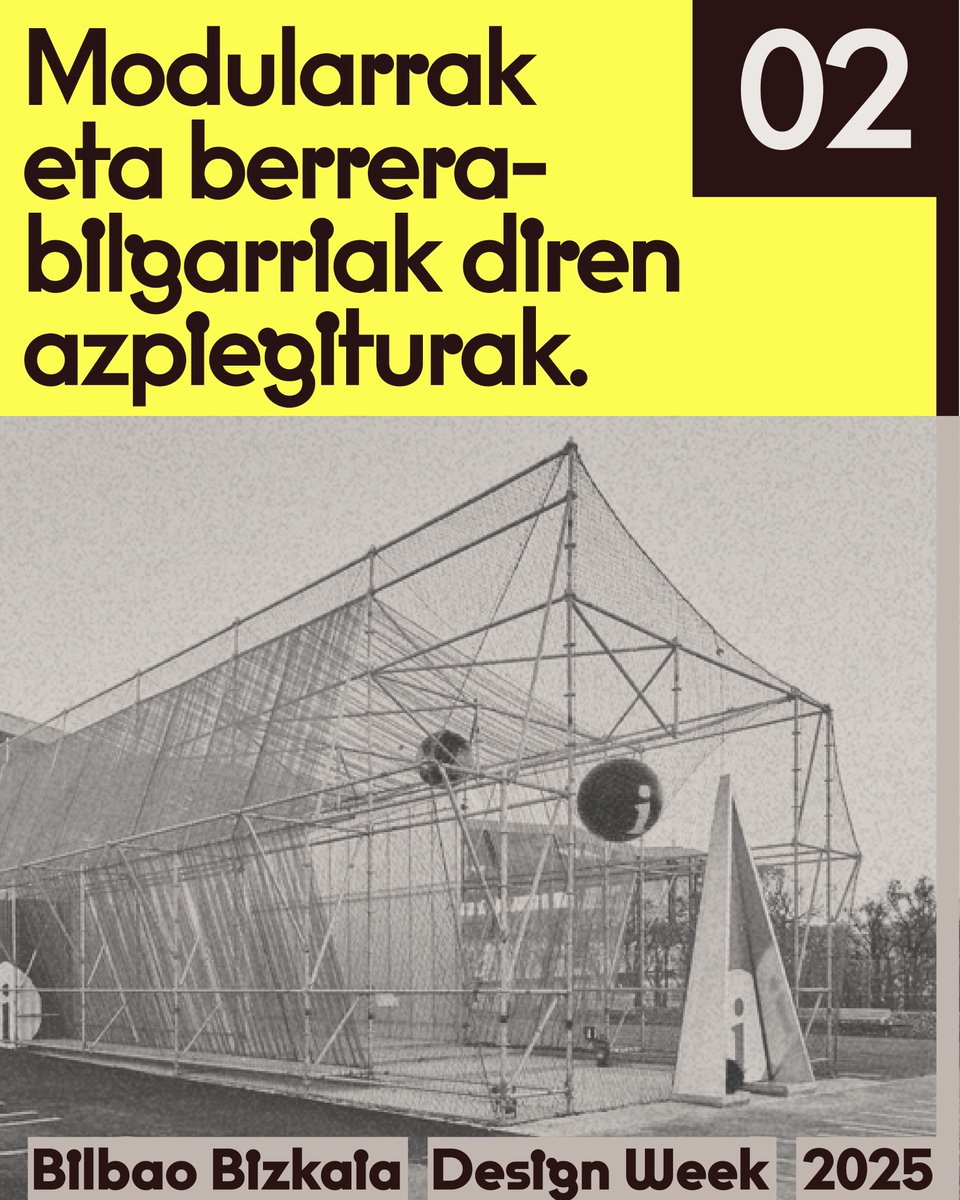 Bilbao Bizkaia Design Week 2025
Larrialditik biziberritzera

BBDW25en biziberritze-diseinu baten aldeko apustua egiten dugu: egokitu eta berrerabiltzen diren azpiegitura modularrak, espazioak ingurune bizi bihurtuz.

AZA 20-28
#BBDW25