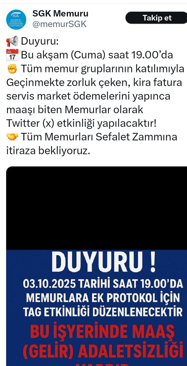 📌  Kıymetli Memurlarımız:

📌 Erteleyin lütfen bu X etkinliğini❗️
Gündemimiz Sumud.
Kaçırılan ınsanlarımız var.

📌 Onlar buraya gelene kadar farklı TAG etkinlikleriyle bölmeyelim gündemi❗️

#MyAgendaSumud
Benim gündemim sumud