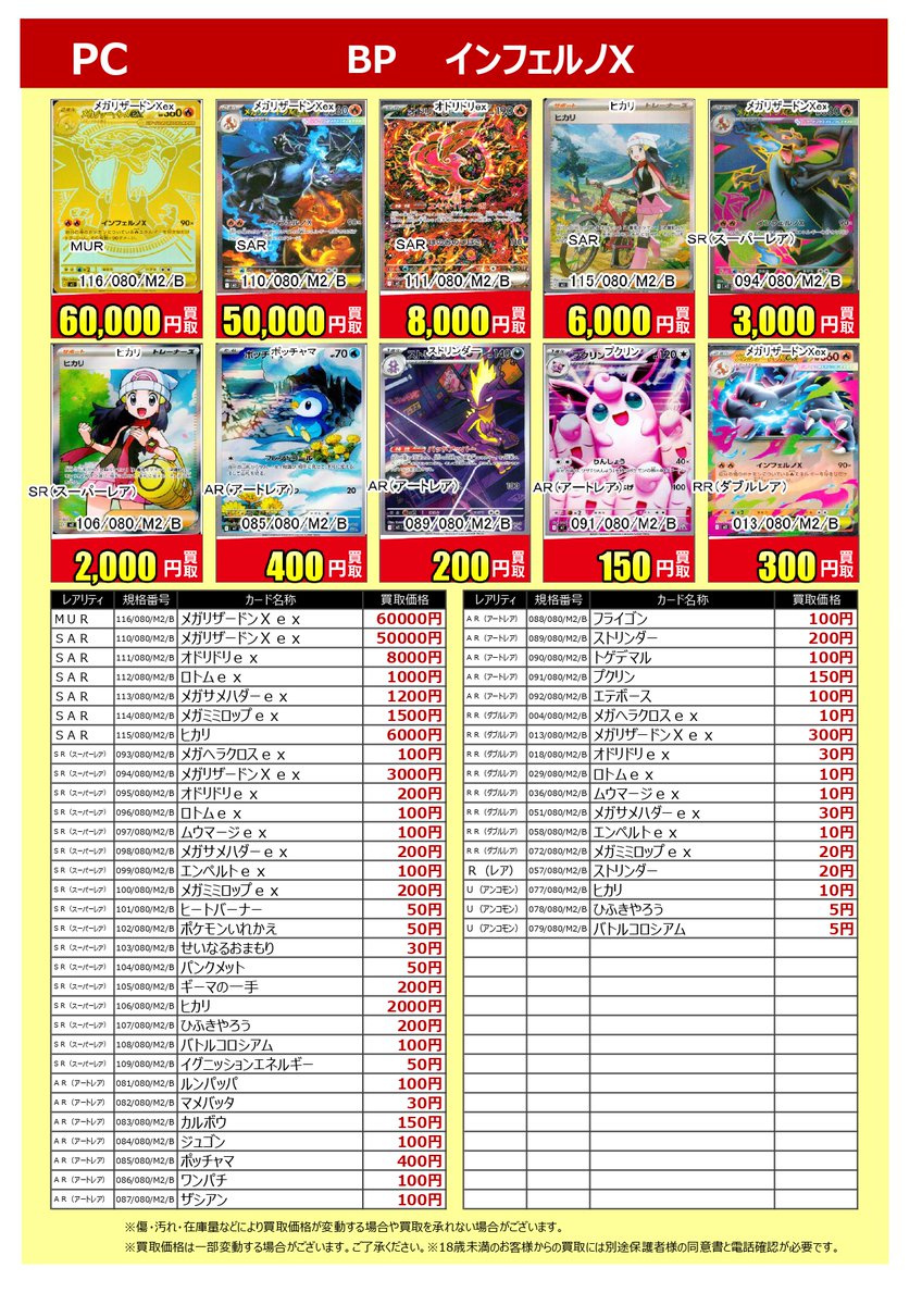 ワールドプレミアムパック2025 #インフェルノX 買取金額を更新いたし