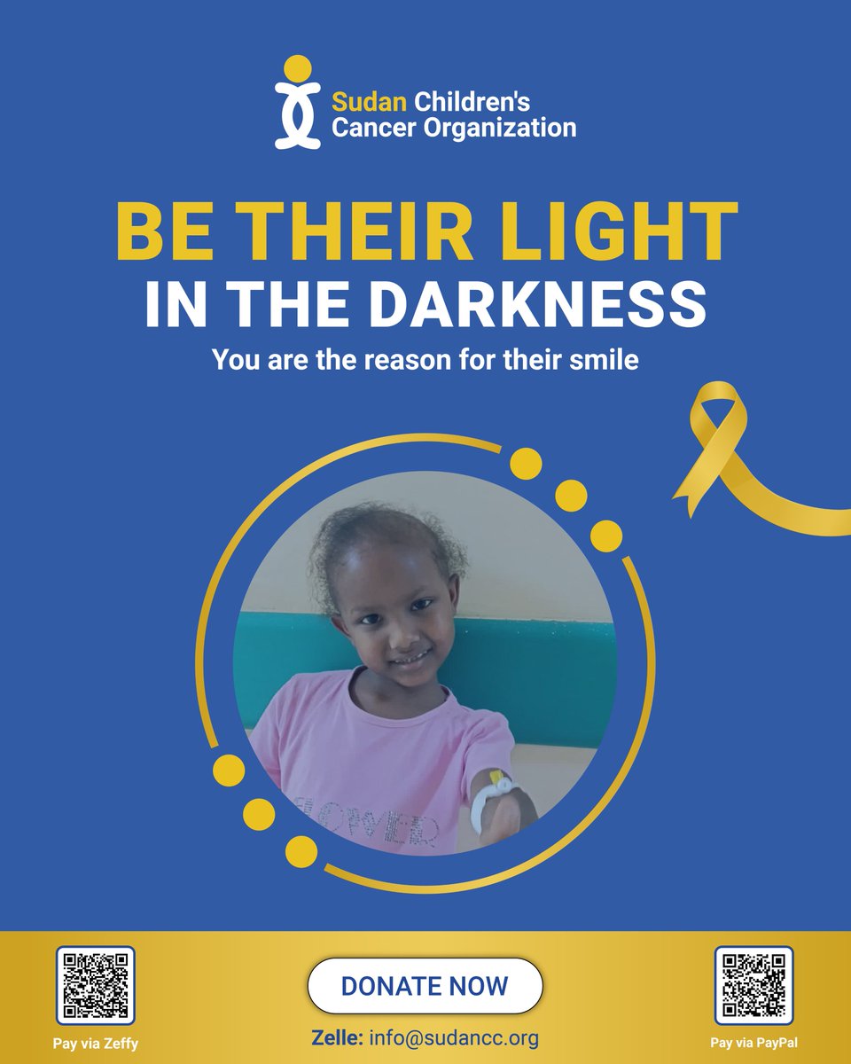 sccosudan's tweet photo. Your support can light up their life.
Your donation is the only hope they have amid war in Sudan
Donate Now:https://t.co/Q2p8pX4DZq
#scco #hopeforsudan #childhoodcancer #supportsudan https://t.co/muWwvqaotg