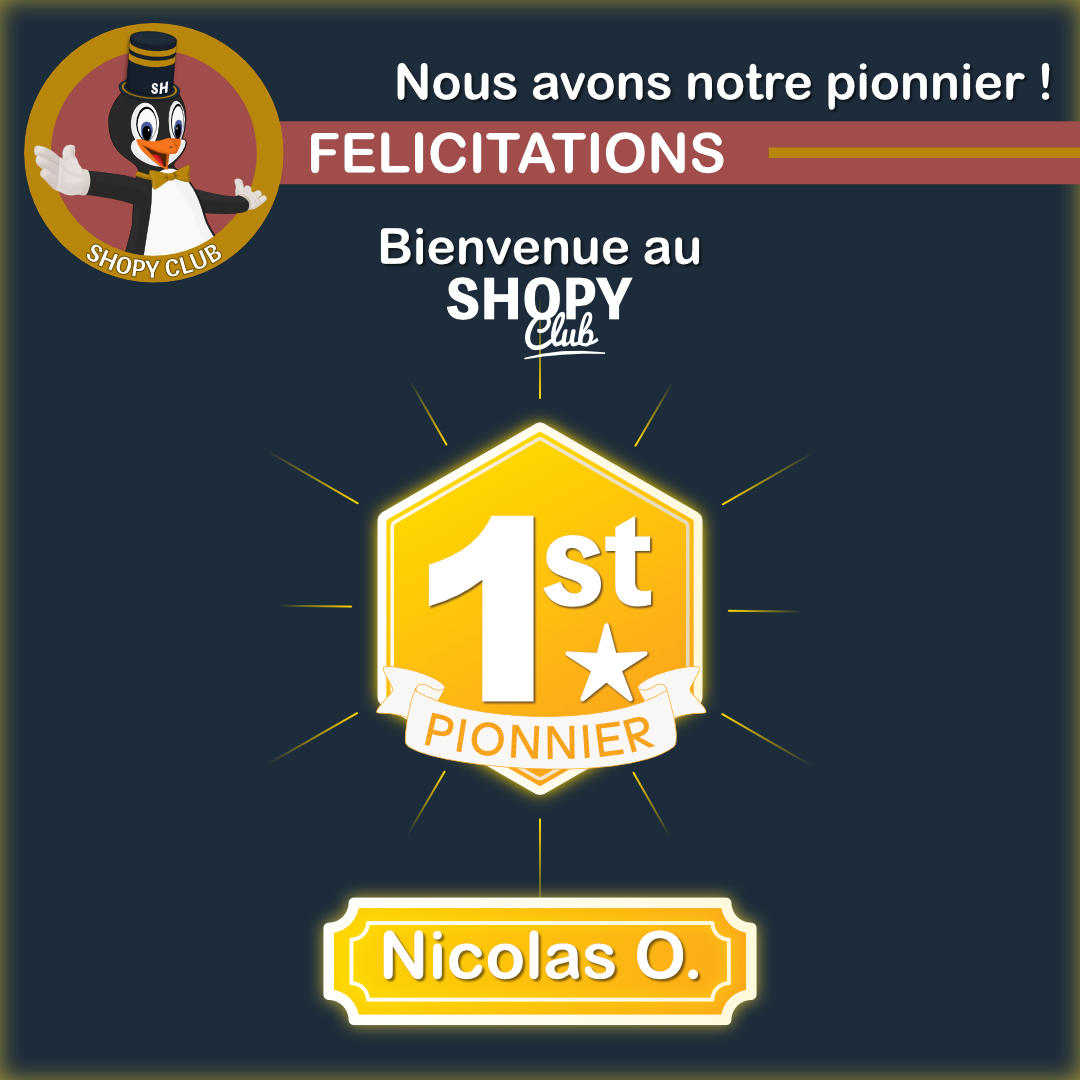 ShopHomeLoc's tweet photo. 🏆 𝐍𝐨𝐮𝐬 𝐚𝐯𝐨𝐧𝐬 𝐧𝐨𝐭𝐫𝐞 𝐩𝐢𝐨𝐧𝐧𝐢𝐞𝐫 ! 𝐅é𝐥𝐢𝐜𝐢𝐭𝐚𝐭𝐢𝐨𝐧𝐬 à 𝐍𝐢𝐜𝐨𝐥𝐚𝐬.
Nicolas O. est officiellement le premier membre du #ShopyClub. Il remporte ce jour, le trophée Pionnier ainsi qu'un bonus de 100 points pour prendre une longueur d'avance.
#yvetot https://t.co/Jeu1vc4C4I