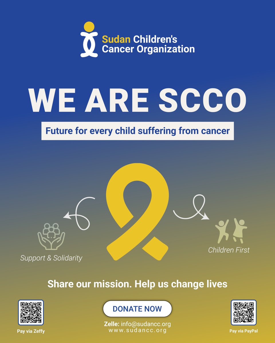 sccosudan's tweet photo. Join SCCO in giving hope &amp; healing to kids with cancer in Sudan. Together we can rebuild lives—one child, one story, one life at a time
Donate Now: https://t.co/Q2p8pX4DZq
#scco #childhoodcancer #cancerresearch #cancerawareness
#hope #MakeADifference https://t.co/IVddcgccKt