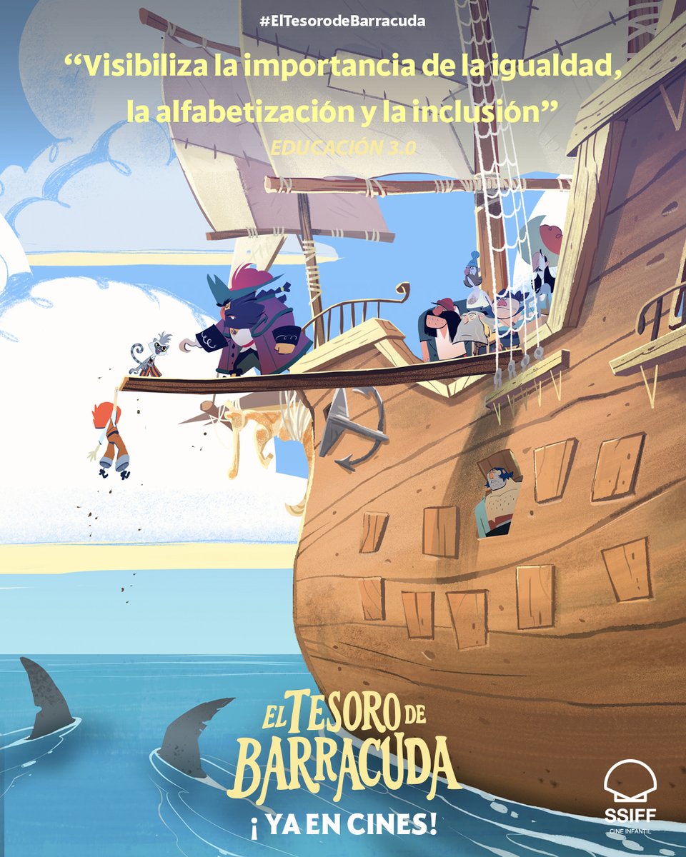 Aprendizaje y entretenimiento se dan la mano en #ElTesoroDeBarracuda. 🏴‍☠️

 Una aventura animada para toda la familia, inspirada en la novela infantil homónima de Llanos Campos. 🎞️ ¡Solo en cines!