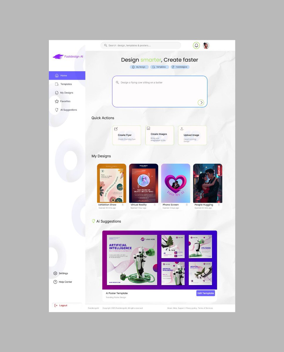 Moyotj1's tweet photo. Hii👀.
This is my submission for, FastDesignAi. FastdesignAi is a web app that connects ideas to visuals, and also makes designing easy and quick, powered by Al.
 #fastdesignAi https://t.co/H1KPTrtXdg