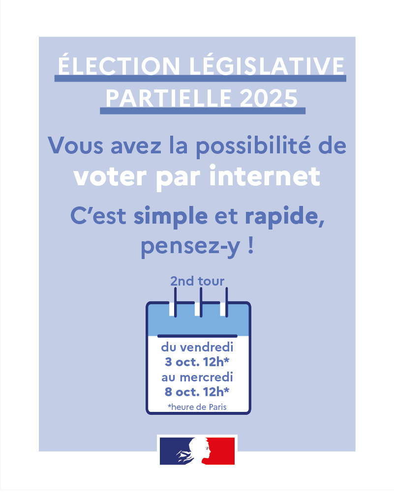 🗳 [ ÉLECTION LÉGISLATIVE PARTIELLE 2025 ] - Vote par internet

Vous avez la possibilité de voter par internet. C'est simple et rapide, pensez-y !

🔹 2ND TOUR
du vendredi 3 octobre 12h au mercredi 8 octobre 12h (heure de Paris)

#vote #elections #andorre