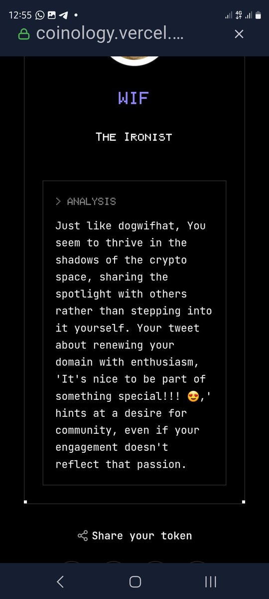 Evgenius50's tweet photo. According to my twitter data, I give $WIF vibes.
Bullish?
Try Coinology on https://t.co/NBValzb2f7. #datarevolution
@vana https://t.co/iBTEAkqVVD