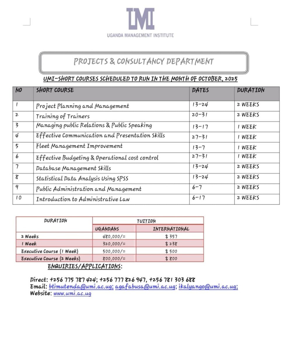 Level up this October! UMI short courses are here—Project Mgt, Public Speaking, Data Analysis &amp; more. 
1–2 weeks, skills for a lifetime!