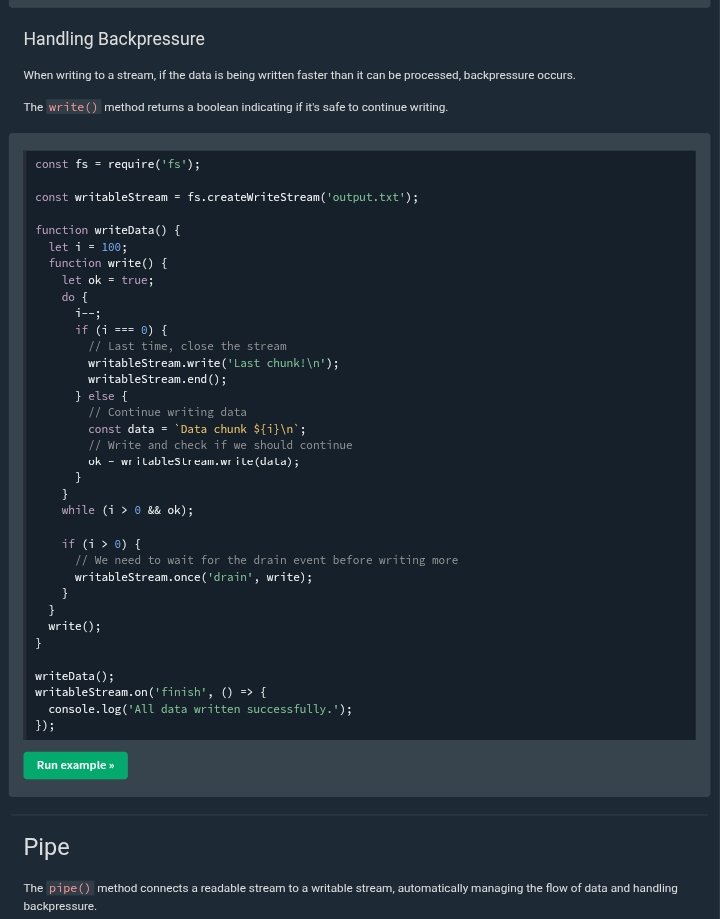 sundaramkatare's tweet image. Going through Node.js docs 📁  and studied about FS, path, Url, OS, streams and buffer 🗑️. 
Learned a lot of new things 🤯, especially Streams.
#LearnInPublic #Node #CodingJourney