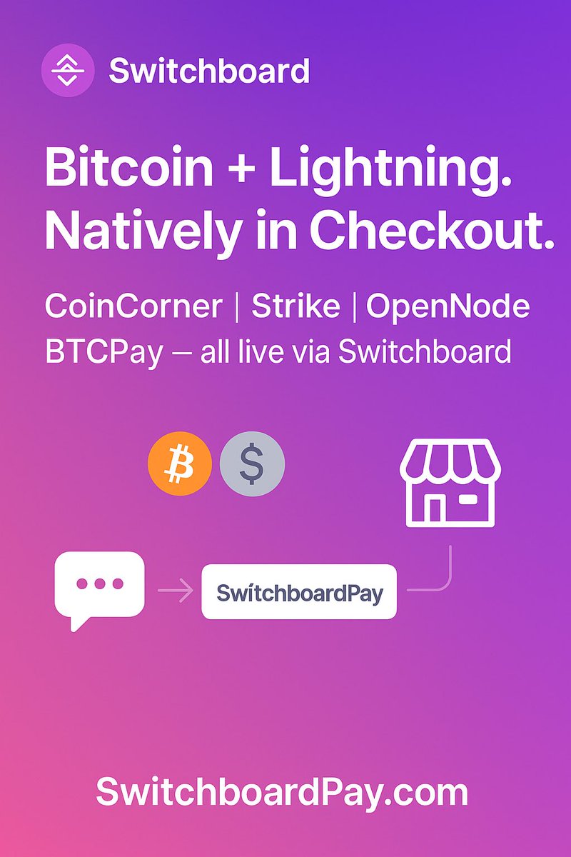 Switchboard | Bitcoin payment for Agentic Commerce tweet media