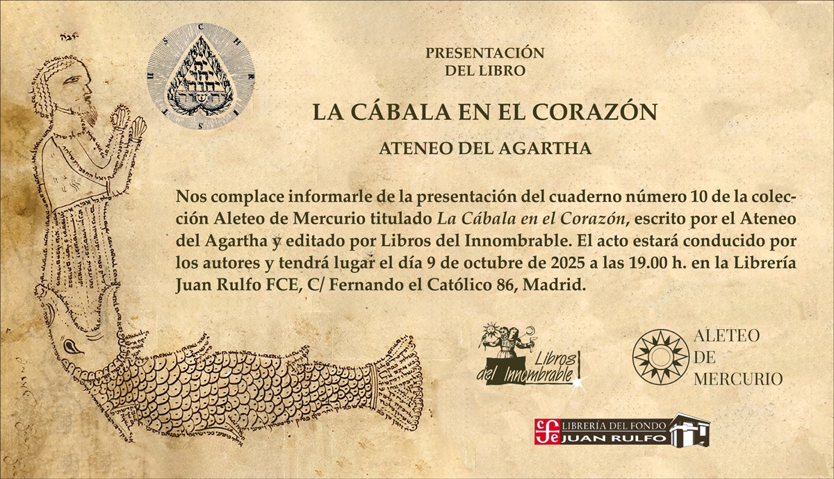 librosdelinnombrable.blogspot.com/2025/09/presen…
🔖 #PresentaciónDeLibro #LaCábalaEnElCorazón 
#AteneoDelAgartha #Cábala #ÁrbolDeLaVida #Esoterismo #LibrosDelInnombrable #MadridCultural #AgendaCulturalMadrid #LiteraturaEsotérica #LibreriaJuanRulfo