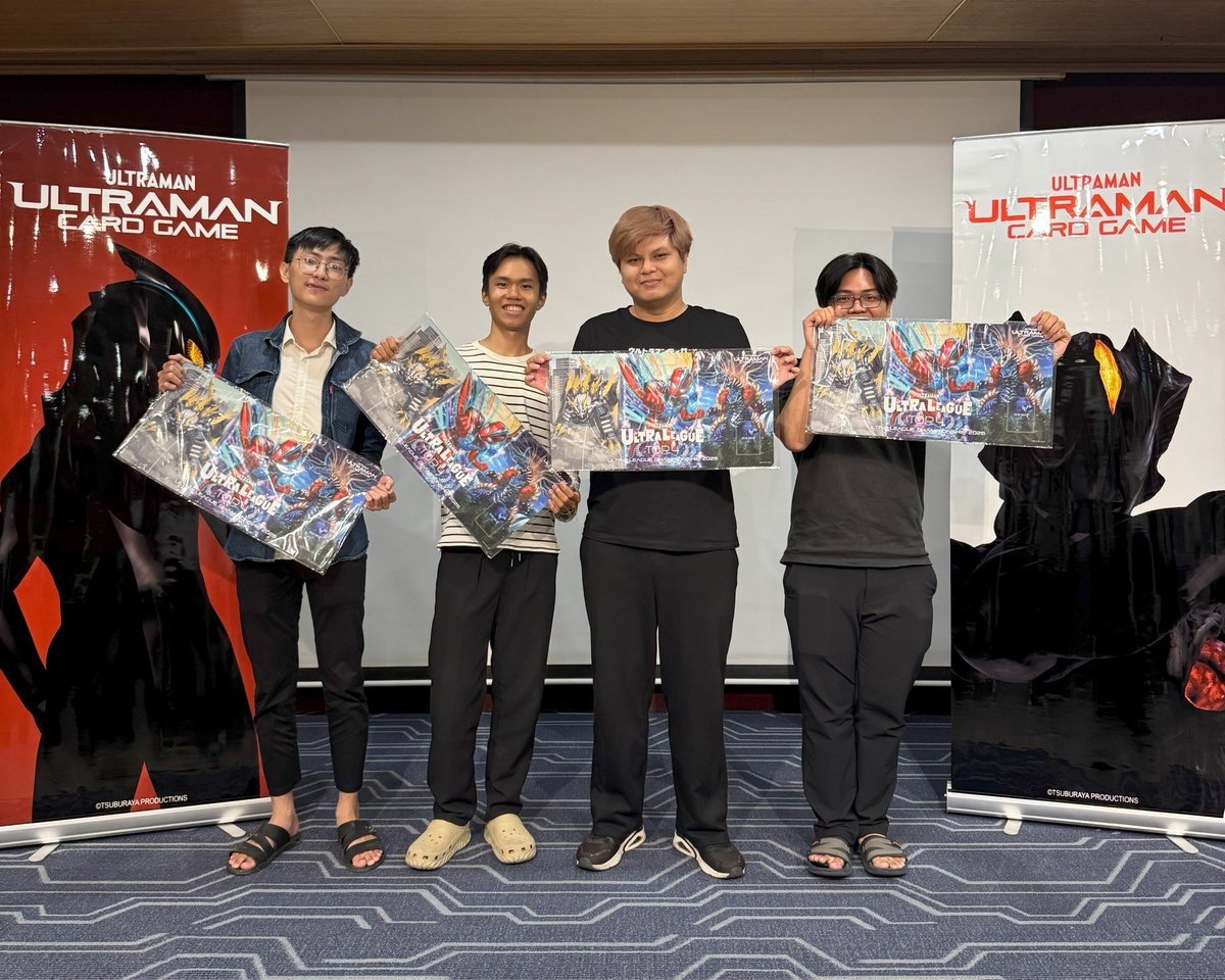 ucg_en's tweet photo. ◢◤#UltramanCardGame◢◤
⚔️ULTRA LEAGUE CHAMPIONSHIP VIETNAM⚔️
Congratulations to the following players on their incredible performances!

🥇 Dai Huy
🥈 Le Duc Tri
🥉 Vu Truong Binh
🏅 Tdattt

They have earned an invitation to the Ultra League World Championship that will be held Tokyo, Japan in May 2026!🎉

#UltramanCardGame #Ultraman #Kaiju #UltraLeague #Tokusatsu #TCG