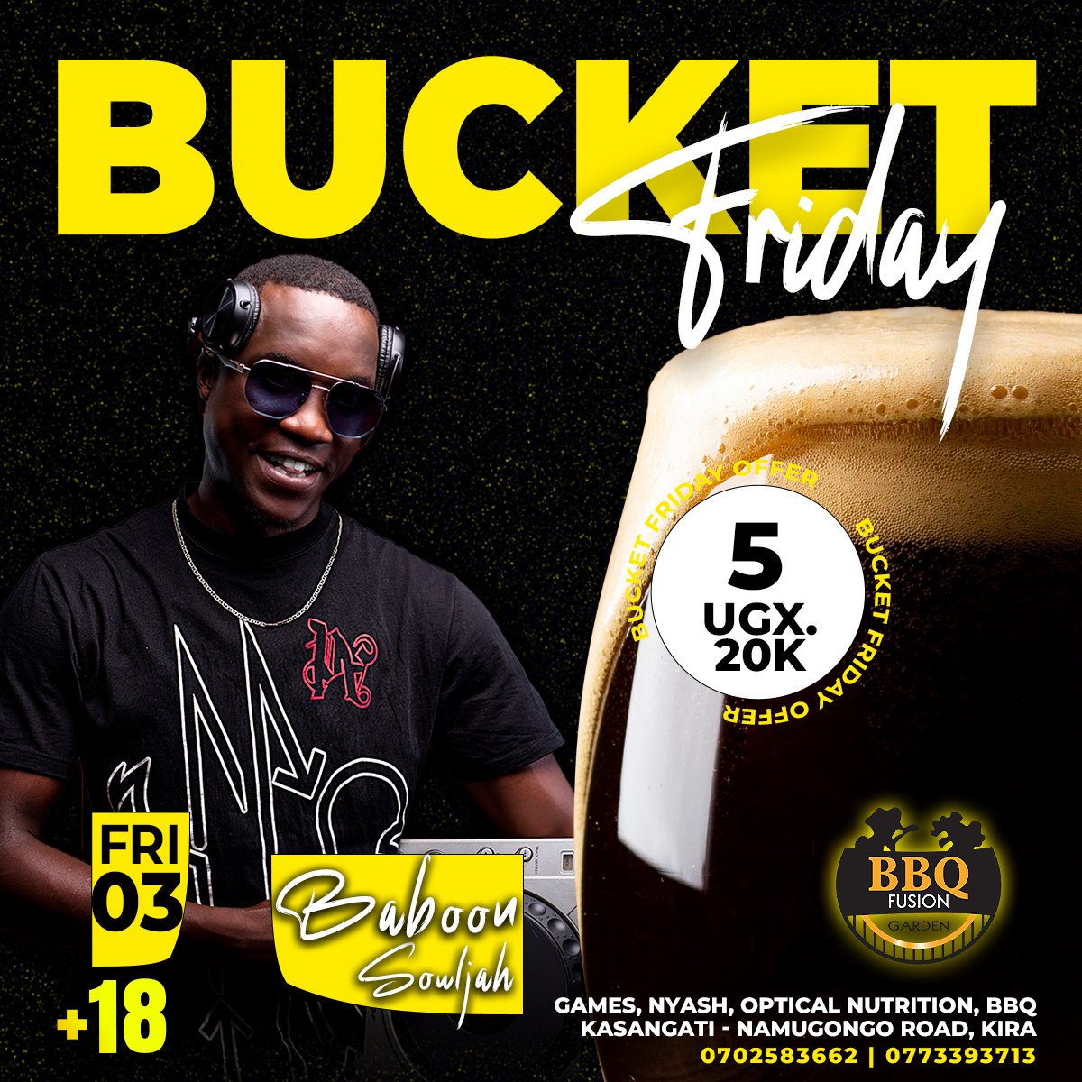 DaForest_'s tweet photo. ALERT:
@BaboonSouljah will be chairing tonight's edition of the #BucketFriday.
Bring your knees and ankles because he is a dangerours one this Dj.
#BBQFusion
#DaForest https://t.co/O9gD1ZLngK