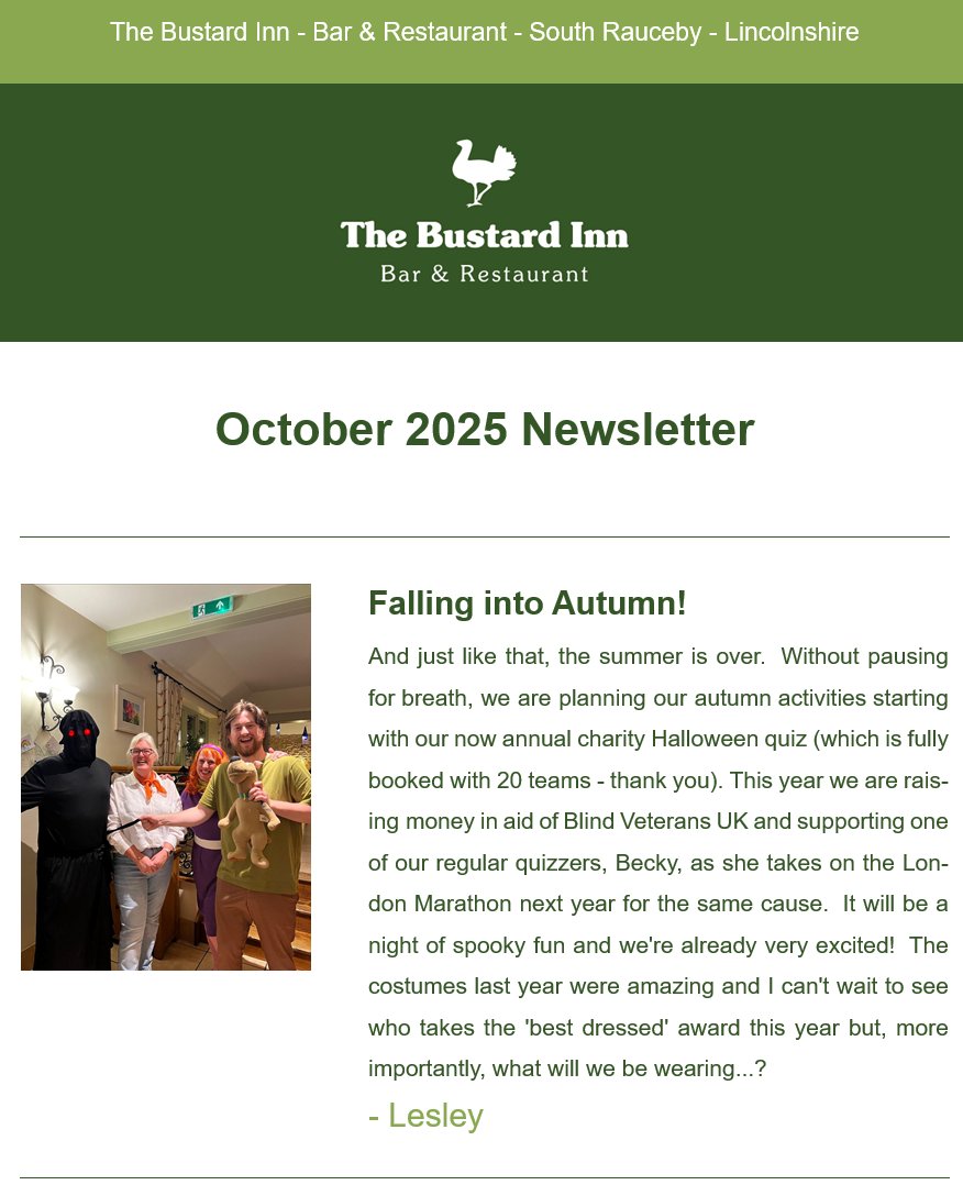 TheBustardInn's tweet photo. October 2025 Newsletter - https://t.co/f2i37aT61V https://t.co/S5e3RbZ6lp