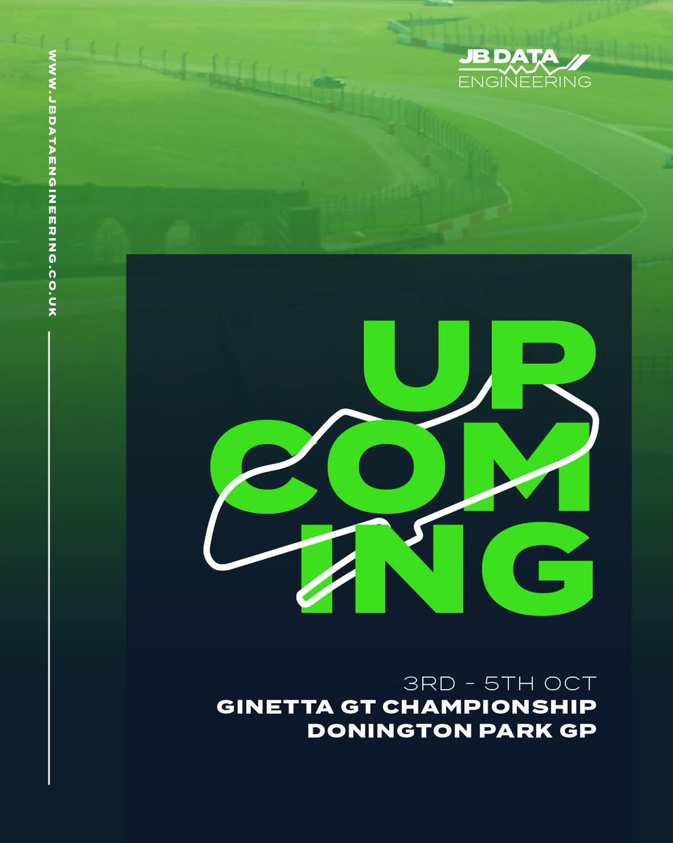 JBDataEngineer's tweet image. With the race season winding down, here’s our next stop:
📅 3rd – 5th October | Ginetta GT Championship with DTO.
📍 Donington Park GP