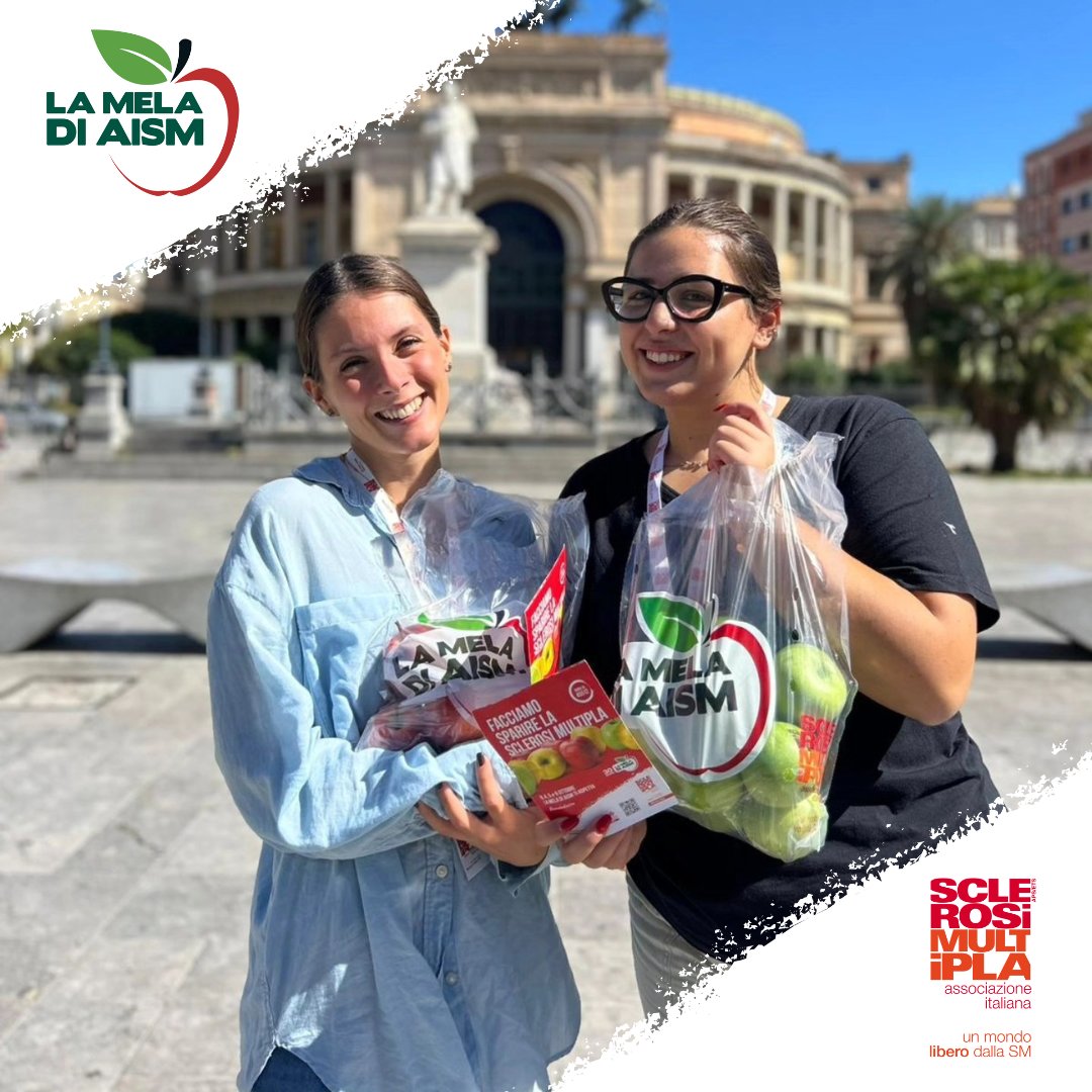 aism_nazionale's tweet photo. Per tutto il fine settimana migliaia di volontari vi aspettano nelle piazze italiane con #laMeladiAISM: mele rosse, gialle e verdi. Ogni sacchetto di mele è un gesto che va oltre la bontà della frutta: è un simbolo della lotta contro la #sclerosimultipla e le patologie correlate. https://t.co/94K32R8aZN