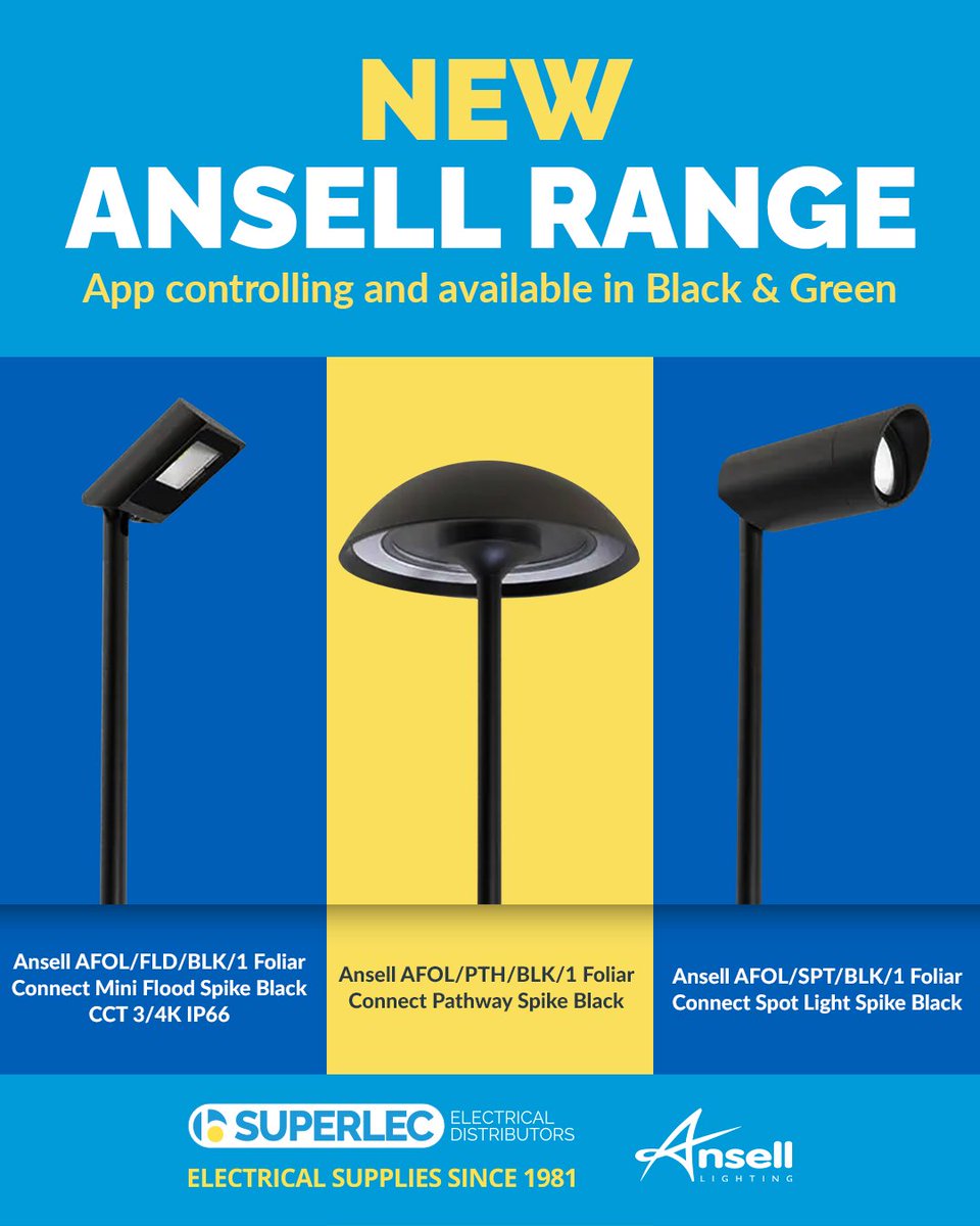 SuperlecDirect's tweet photo. 🚨 INTRODUCING OUR NEW ANSELL RANGE! 🚨

The Ansell Foliar Connect Lighting range has just landed at Superlec and it’s bringing all the glow-up vibes. 💡✨

Shop the full range now 👉 https://t.co/6QBmljVI8Z https://t.co/46NI803TEs