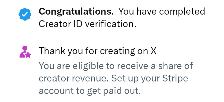Good morning CT

I'm finally eligible for X creators rewards.

As usual, today's gonna be a great day.