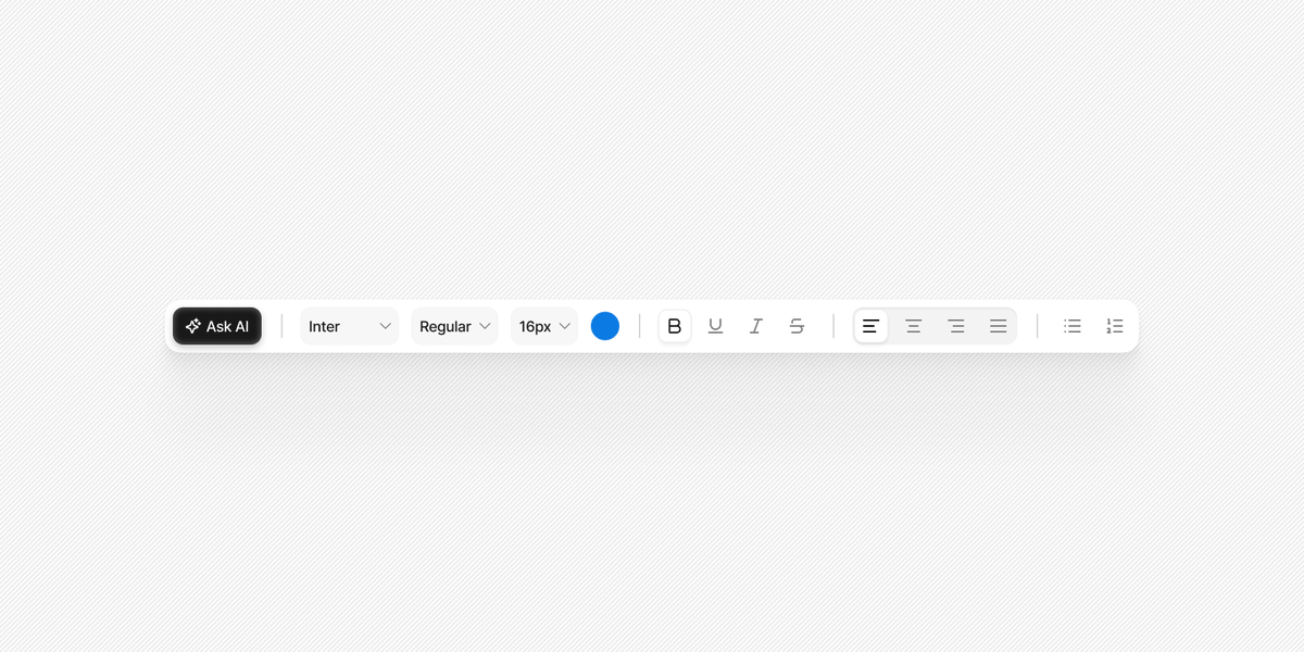 Day 19

Clean and functional floating action bar for an AI text editor.