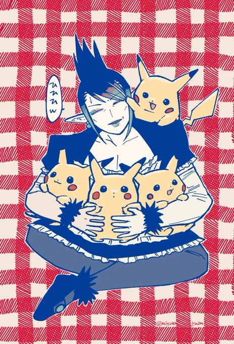 ピカチュウのイマーシブぅ!?4枚もぉ!? #お花畑青空大写生大会