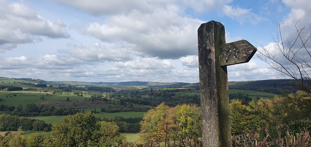 #fingerpostfriday Bakewell and Haddon Hall in the distance taken on our recent trip to the Peak District