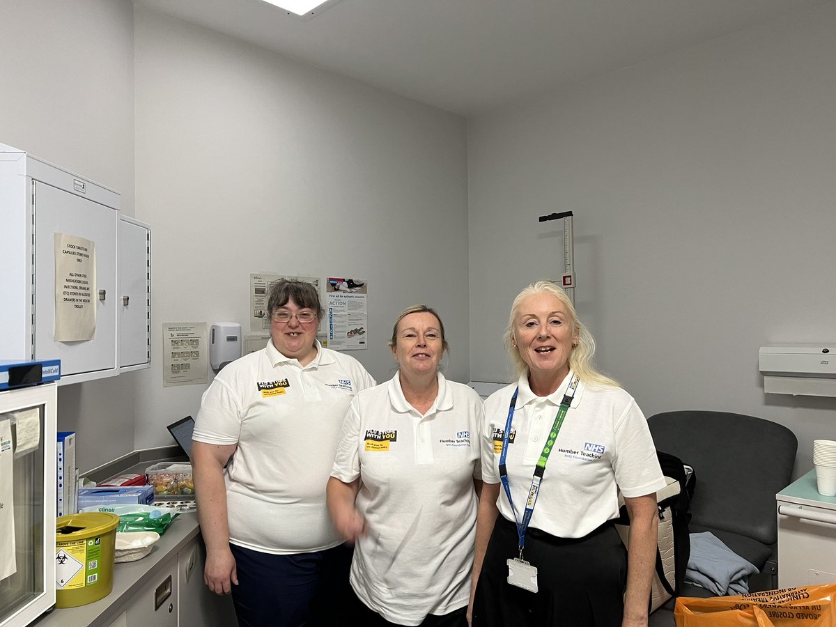 One of our Fabulous Flu Vaccination Teams, thanks to Sonia (in the middle) who administered mine yesterday. I’m covered “Flu stops with you” our campaign. Protecting our patients, communities, staff and families <a href="/HumberNHSFT/">Humber Teaching NHS Foundation Trust</a>