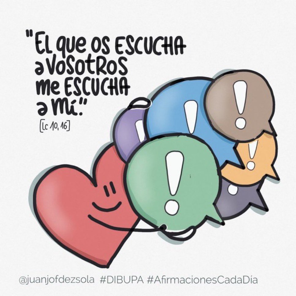 juanjofdezsola's tweet photo. #AfirmacionesCadaDía 117

Con los oídos, 
con la mirada, 
con los gestos… 
todo yo me propongo escuchar 
para sentir al otro 
que me está hablando.

#VisualThinking #DIBUPA https://t.co/1l8xz92HBy