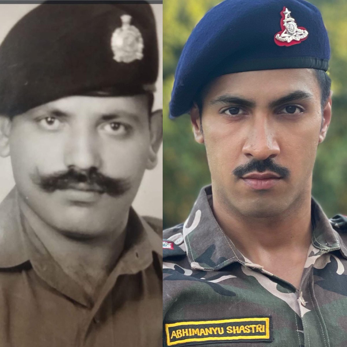 Real life Army personnel (Nana ji) Jagat Singh Chouhan and reel life real grand son giving tribute. 

#Control releasing 10th October