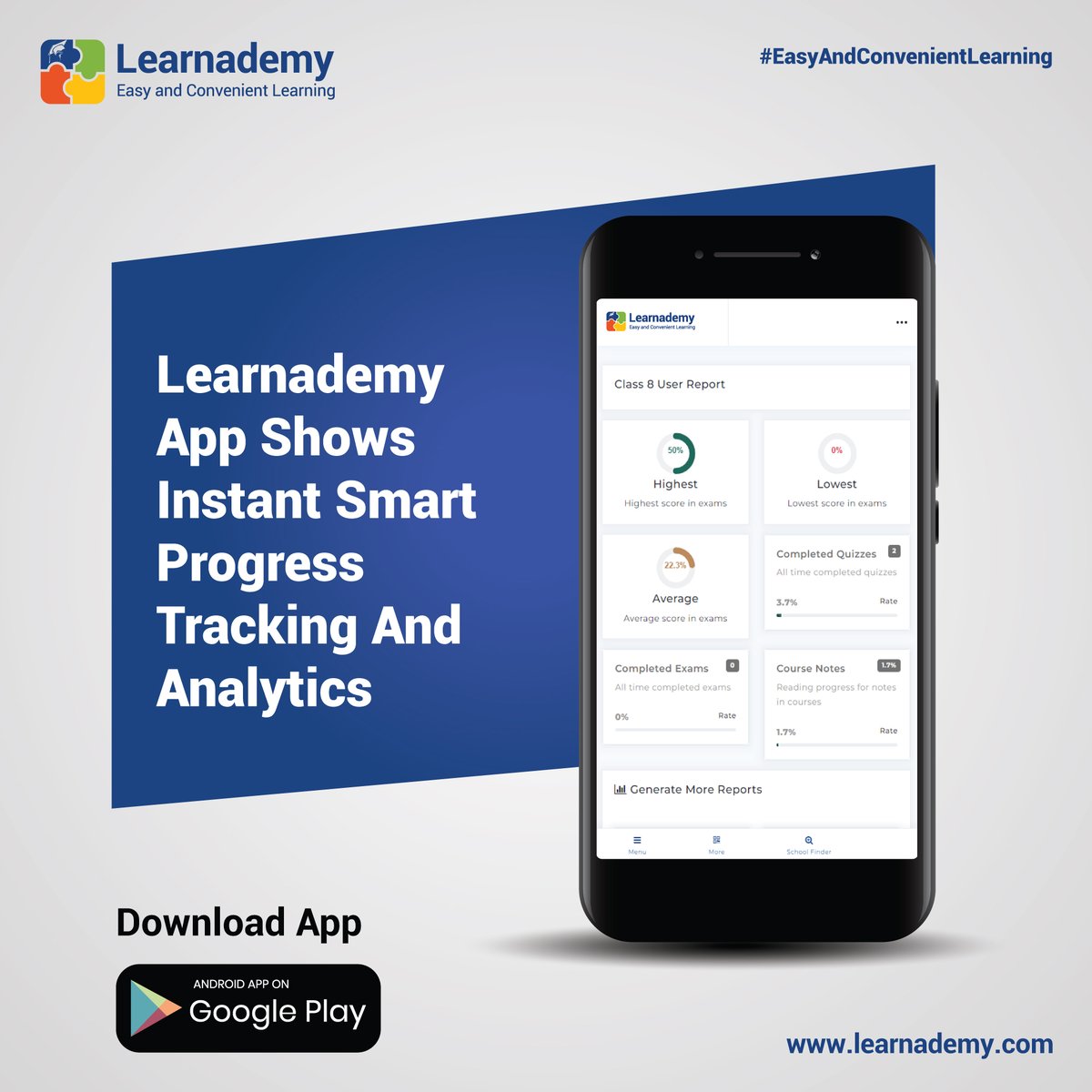Learnademy's tweet image. Where do your learners shine? The Learnademy App shows you instantly with smart progress tracking. No guesswork — just insights that empower your teaching.

Download the Learnademy App Today: shorturl.at/Fp8NO

#EasyAndConvenientLearning
#EdTech
#DigitalLearning…