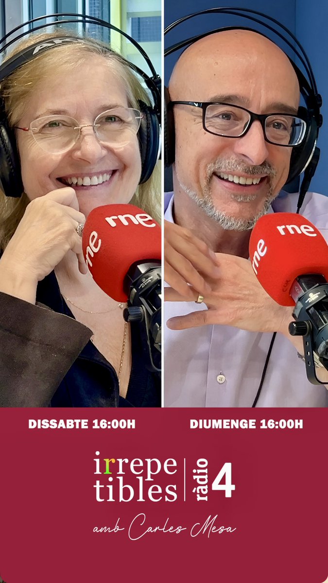 🎙️Aquest cap de setmana, interpretació i longevitat a #IrrepetiblesR4. 

🎥 Dissabte, conversem amb l'actriu i professora <a href="/AssumptaSerna/">Assumpta Serna</a>. 

🧬 I diumenge, amb el dr. en Genètica Molecular i Fisiologia Humana Salvador Macip (<a href="/macips01/">Salvador Macip</a>). 

▶️ A <a href="/radio4_rne/">radio4_rne</a>, ds. i dg. a les 16.00h.