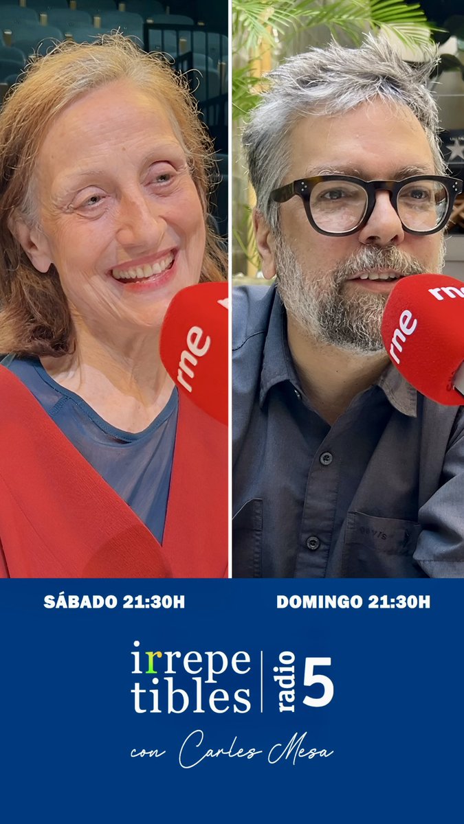 🎙️¡Grandes #IrrepetiblesR5 también este fin de semana! 

🎭 El sábado conversamos, desde el <a href="/EspaiTexasBcn/">Espai Texas</a>, con la actriz Carme Elias.  

🫟 Y el domingo, con el historietista argentino Liniers (<a href="/porliniers/">Liniers</a>). 

▶️ En <a href="/radio5_rne/">Radio 5</a>, sábados y domingos a las 21.30h.