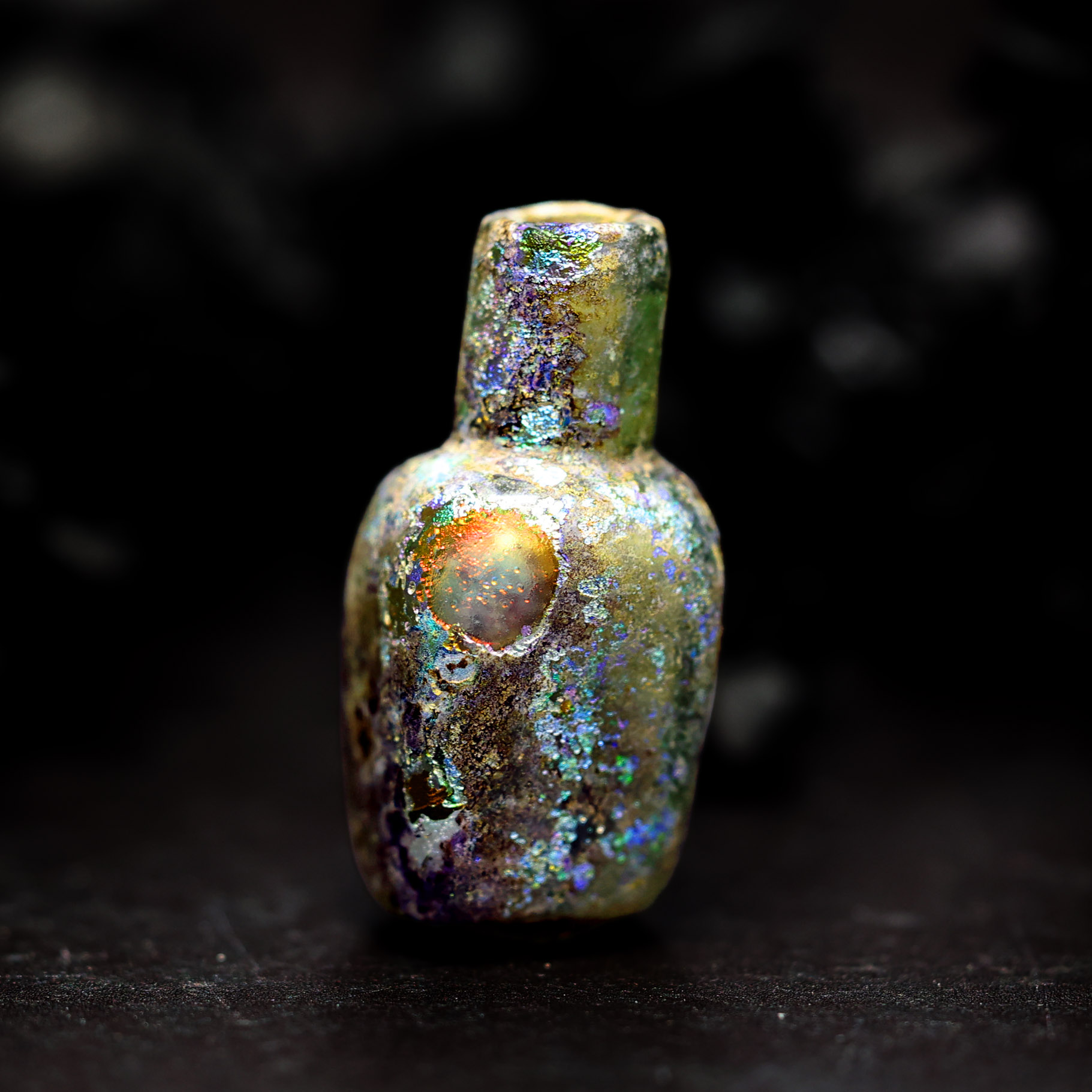 ローマングラス 小型ガラス瓶 透明感 オレンジ斑点 Amazon｜ローマングラス 小型ガラス瓶 透明感 オレンジ斑点