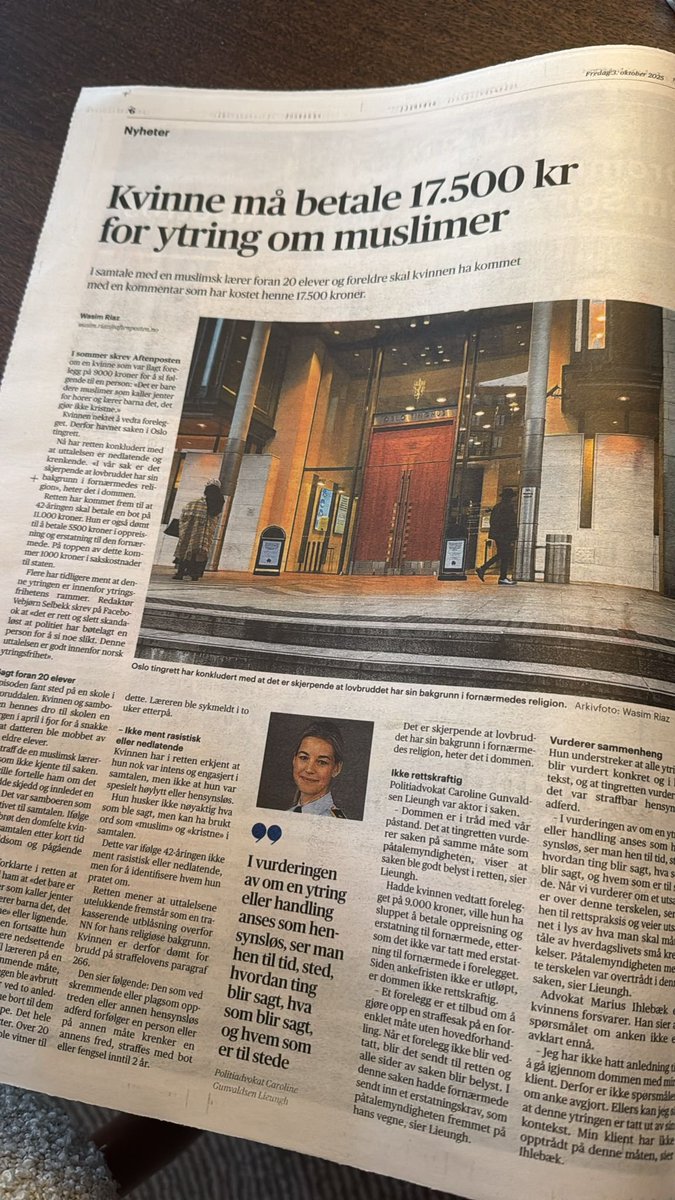 "Nå har retten konkludert med at uttalelsen er nedlatende og krenkende" 

🥲