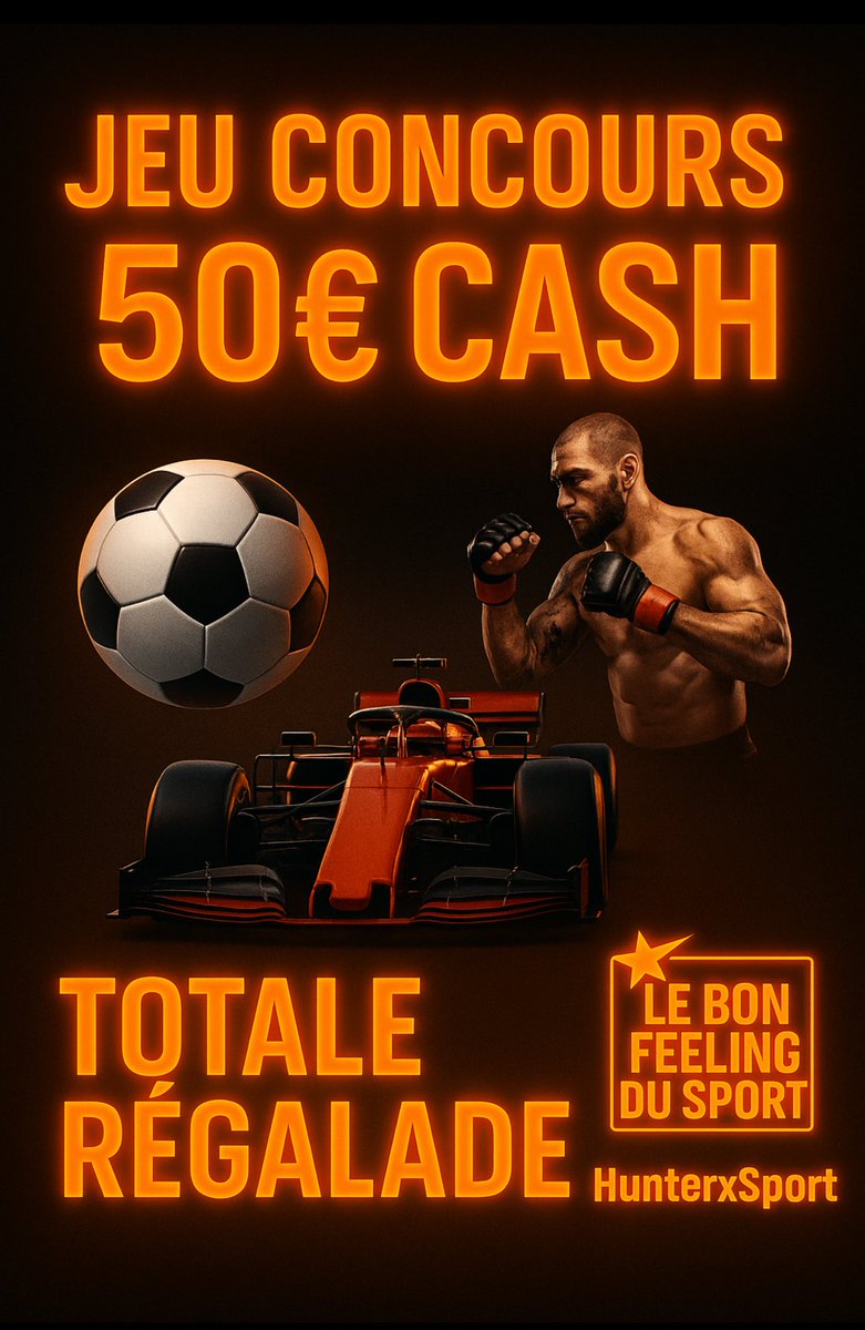 HunterxSport's tweet photo. 🚨💸 JEU CONCOURS – 50€ ! 🚨💸

J’ai décidé de régaler les abonnés avec un gros weekend sport qui nous attend !

Pour participer c’est simple 
1️⃣ Like ❤️
2️⃣ RT 🔁
3️⃣ Follow 👉 @Hunterxsport 📲

🗓️ Concours ouvert jusqu’à demain 12h
🎉 Résultat annoncé en public dans la foulée ! https://t.co/0xPZAsGhjb
