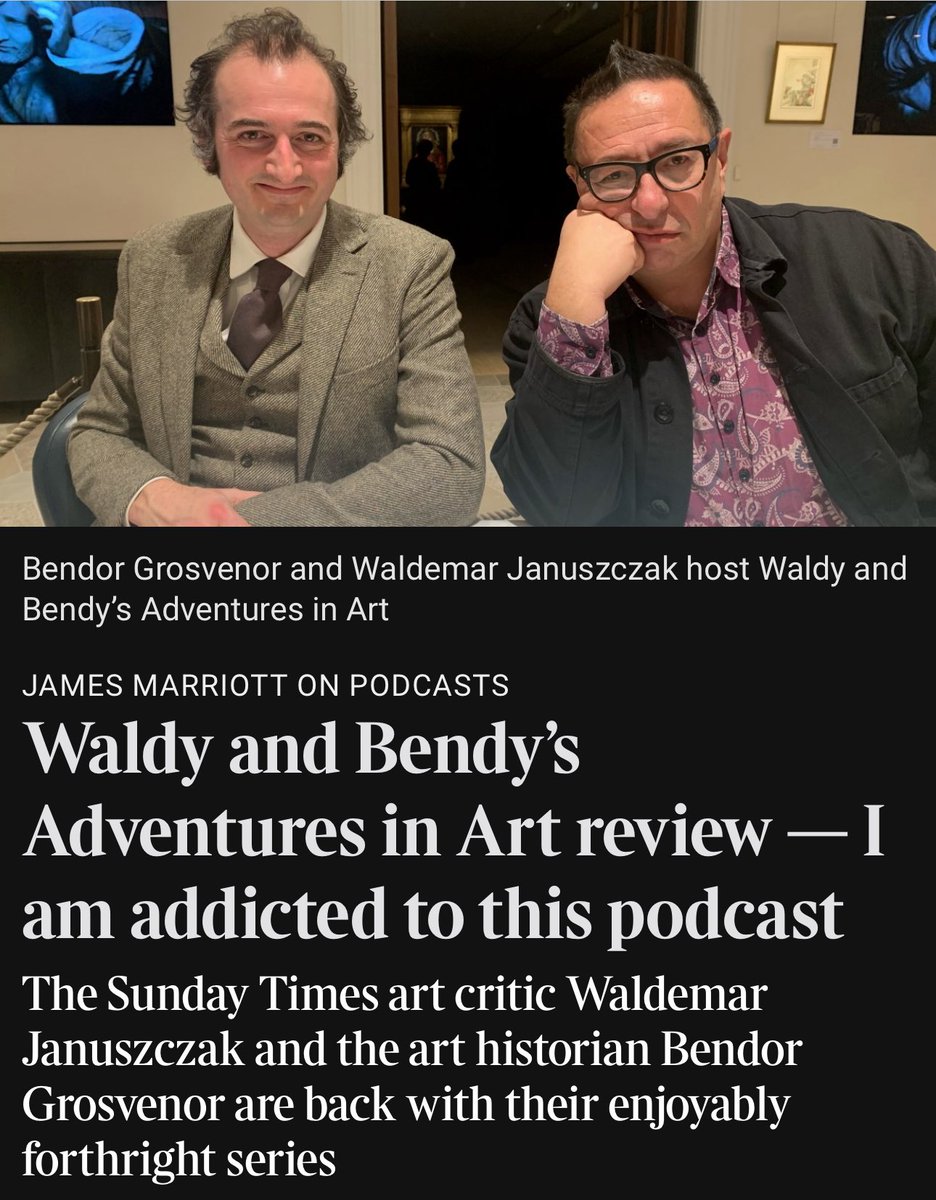 The latest episode of our Adventures in Art is out. This week we discuss Bosch, Michelangelo, and Donald Trump’s taste for gold. And in the Times, James Marriott has kindly given us a 5* review!
