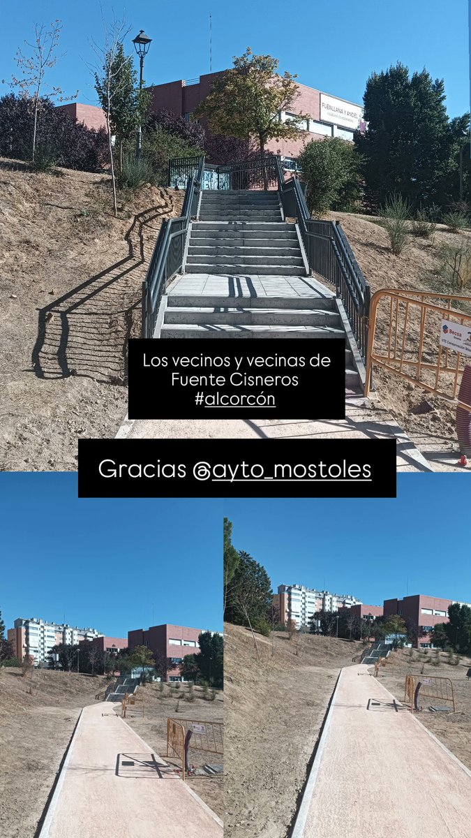 Gracias <a href="/AytoMostoles/">Ayuntamiento de Móstoles</a>,los vecin@s de Fuente Cisneros #Alcorcón agradecen q nuestro día a día sea más fácil,con muy poco se consigue mucho. <a href="/magonzalezgar/">Miguel Angel/♥🏳️‍🌈</a> <a href="/c_mantenimiento/">Concejalía de Mantenimiento</a> Esperamos q algún día vosotros paséis xel barrio y hagáis algo.Ya van casi 8 años esperando,no perdemos la fé