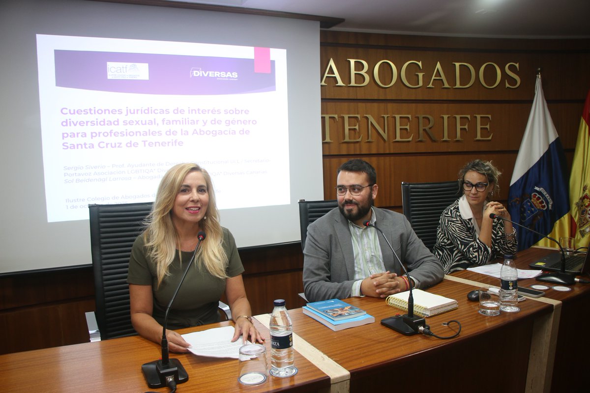 diversaslgbti's tweet image. 🏳️‍🌈🏳️‍⚧️ Ayer, en el salón de actos del Ilustre Colegio de Abogados de Santa Cruz de Tenerife, se llevó a cabo la jornada formativa titulada “Cuestiones Jurídicas de Interés sobre Diversidad Sexual, Familiar y de Género para profesionales de la Abogacía de Santa Cruz de Tenerife”.
