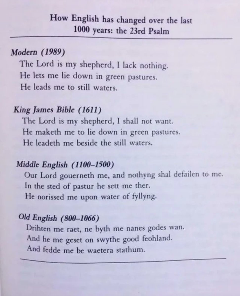 🔻Modern Bible is a translated Version

•Old Testament was in Hebrew
•New Testament was in Greek 

But Our Vedas have never Changed .. Samskritam connects us to the Original roots, that’s why they want to destroy it . 

The transformation of English needs your Attention pls.