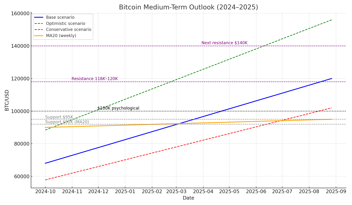 Nik95247423's tweet image. $BTC still respecting MA20 (weekly) as dynamic support (~$92K).

• Support levels: $95K / $92K (MA20)
• Resistance: $118K–$120K, then $140K
• Break above $120K opens path to $160K+
• Lose $92K → correction toward $90K
$100K = the line everyone’s watching 👀