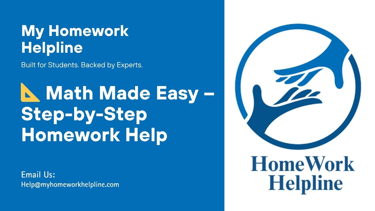 MyHWHelpline's tweet image. 📘 Math Homework Helpline – Algebra, Geometry, Trigonometry &amp;amp; More!
Get expert guidance in algebra, geometry, trigonometry, calculus, and more with clear explanations and step-by-step solutions.
#MathHelp #HomeworkHelpline #Algebra
👉 myhomeworkhelpline.com/math-homework-…