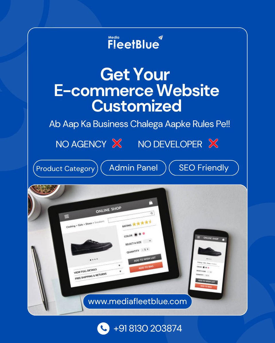 mediafleetblue's tweet photo. Media FleetBlue – Customized E-Commerce Websites with Powerful Backend, Easy Product Upload &amp; SEO-Friendly Interface for Maximum Growth.

#CustomWebDesign #SEOFriendly #MediaFleetBlue https://t.co/W3vZTp7Ivd