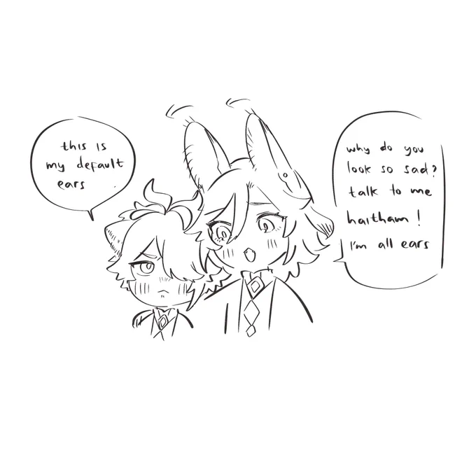 ppl assumes he's sad or angry but its his usual ears 